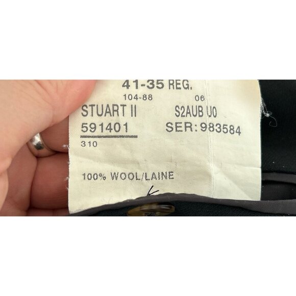 Paul Stuart Mens Classic Black Wool Suit Jacket 2 Button Notch Lapel Blazer Size - Picture 8 of 9